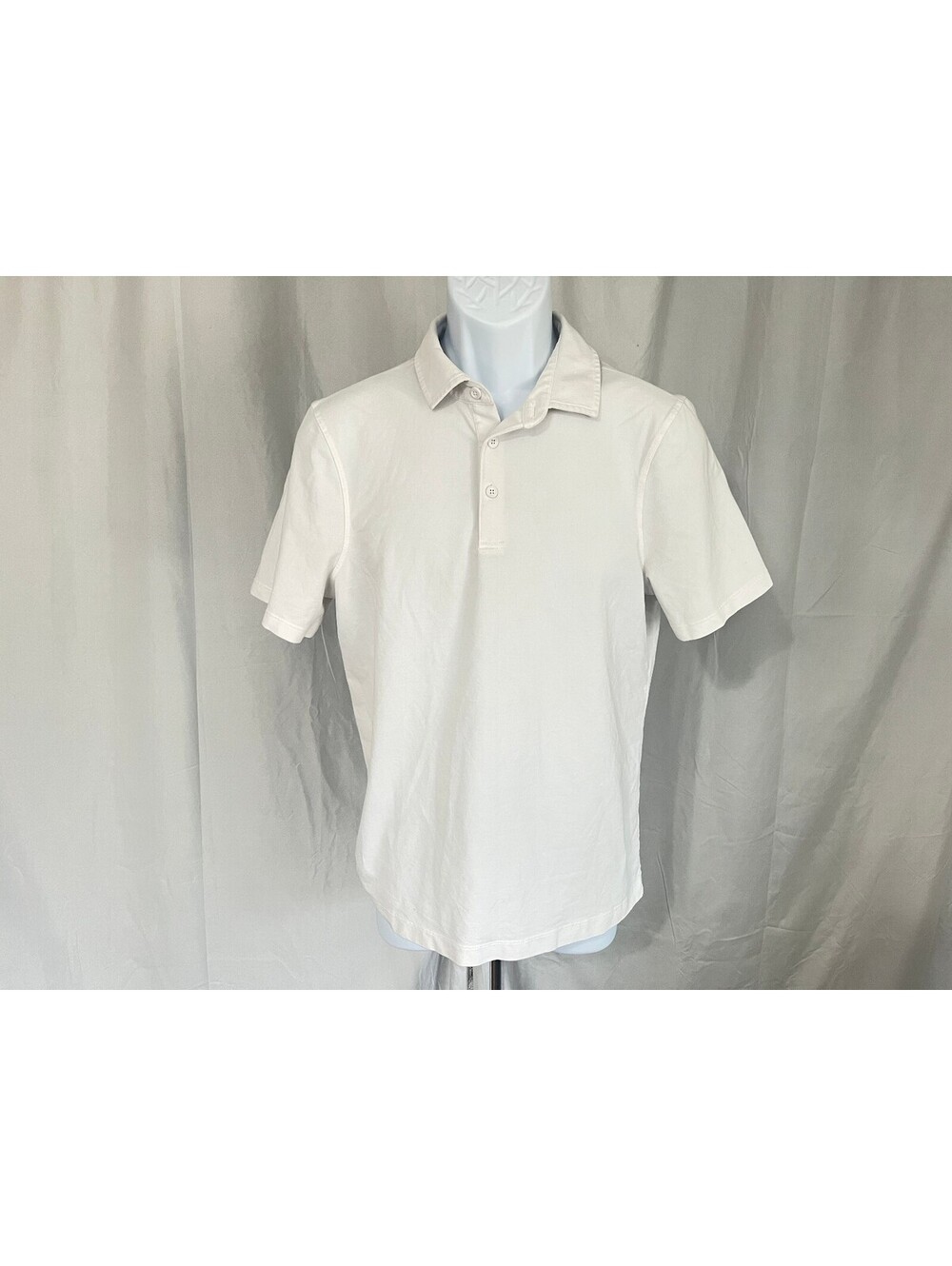 Lululemon Athletica Men's Solid White Short Sleeve Tech Polo Shirt Small S